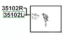 Obturateur De Jeu De Serrure Kymco Xtown 125/300, 35102-Abd2-C00-L Oem