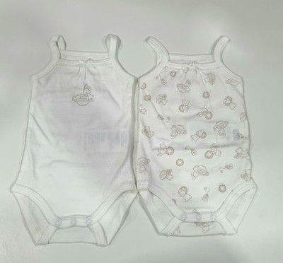 Chicco 2 BODY CHICCO BIANCO 3 M 56 CM COTONE BAMBINA NASCITA NEONATA SPALLINA LARGA 
