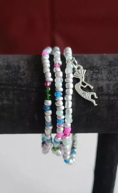 Michele's Attic Seed Bead & Charm Bracelets (3PC)- Kokopelli Dance of Life 83713