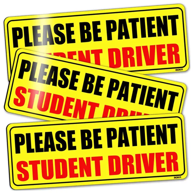 3Pcs Student Driver Magnet Car Signs Please Be Patient Car Bumper Sticker Decal