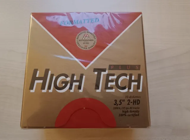 High Tech 2-HD Disketten / Floppy Disks (3,5", 1,44 MB, 10 Stk/Pcs) - Neu / New
