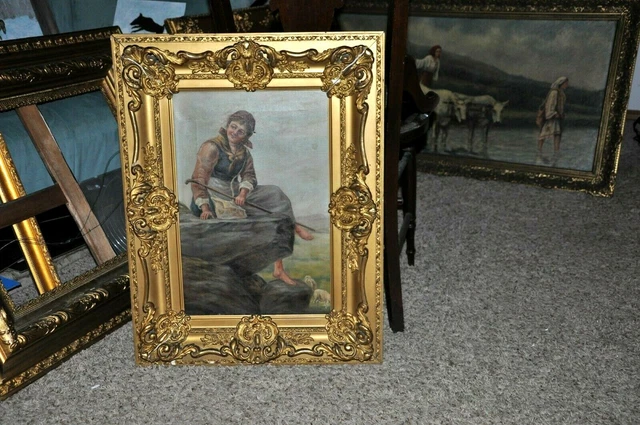 19th century Allegorical young Lady oil painting