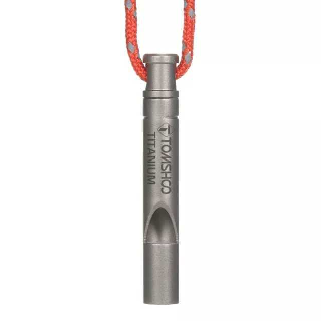 TOMSHOO Ultralight Titanium Emergency Whistle with Cord Outdoor Survival Camping