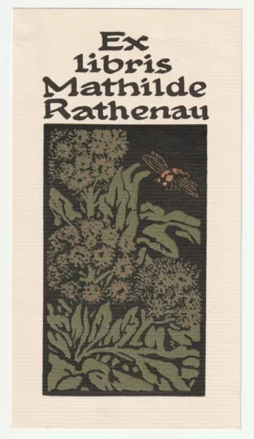 ELISABETH WEINBERGER: Exlibris für Mathilde Rathenau (Gattin v. Emil Rathenau)