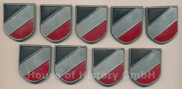 134153, 9 STÜCK, 9x Wappenschild zum Tropenhelm, Heer, Luftwaffe