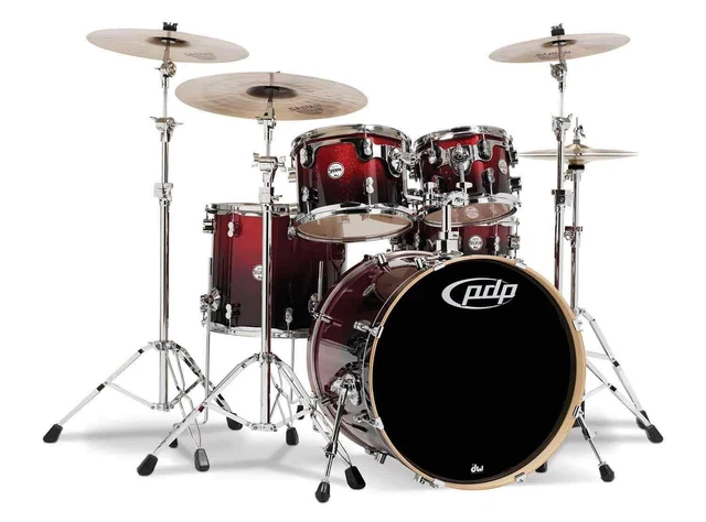 PDP Concept Maple Series 5-Piece Drum Shell Pack (Red to Black Fade, Lacquer)