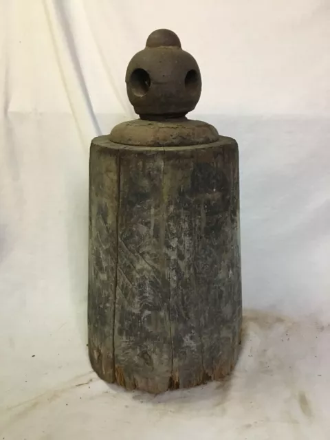 Antique Folk Art Horse Weight Wood Iron