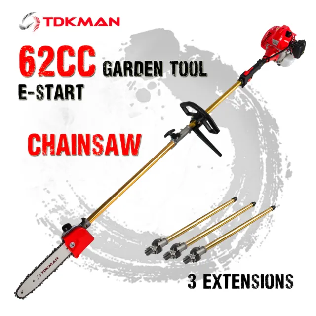 TDKMAN Pole Chainsaw Chain Saw Brush Cutter Brushcutter Tree Pruner Garden Tool