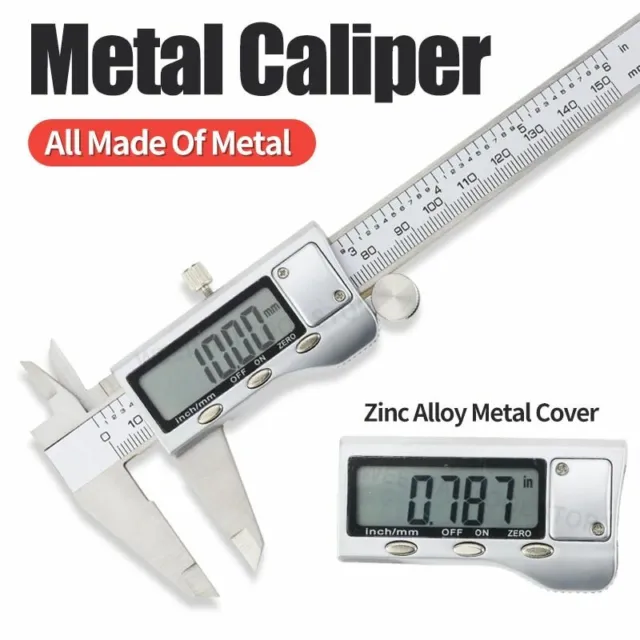 Digital Metal Caliper Micrometer Ruler Depth Measuring Tool Vernier Gauge