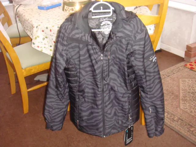 LADIES ETIREL BLACK and grey ski jacket size 12 new. 25.00 PicClick UK