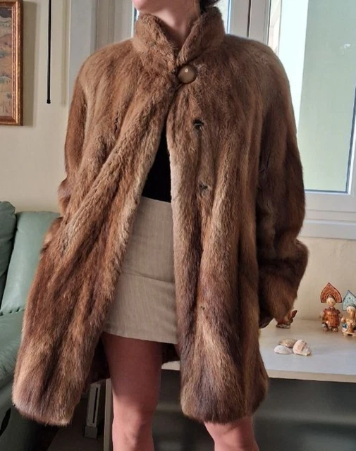 Écharpe En Vraie Fourrure De Rat Musqué Marron - Occasion Femme Hiver