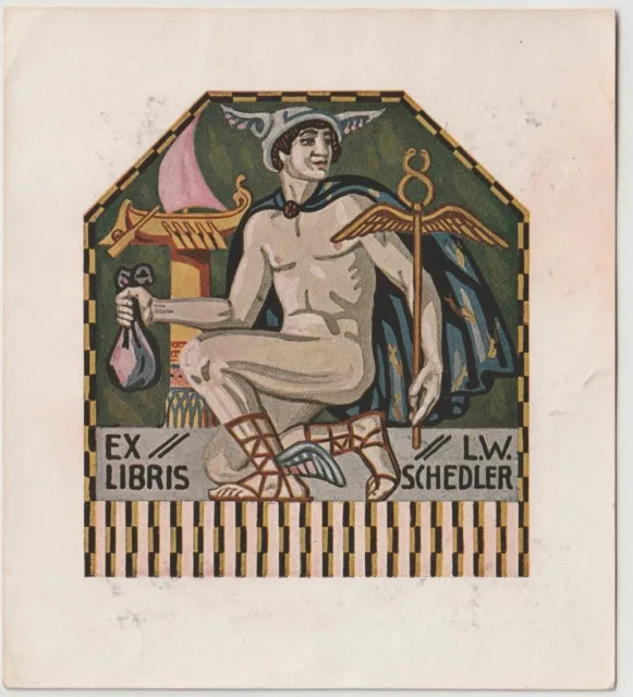 ANONYM: Exlibris für L. W. Schedler, Hermes