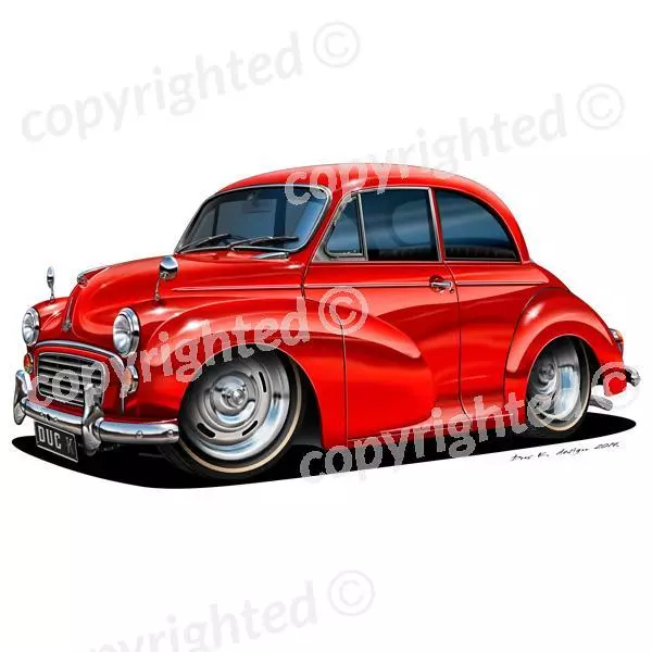 To Fit Morris Minor - Vinyl Wall Art Sticker - Red