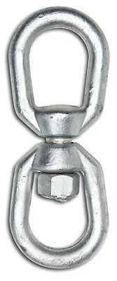 T9630435 Industrial Eye To Eye Swivel, Forged, Galvanized, 1/4-In. - Quantity 5