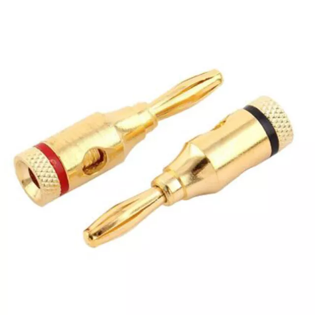 12Pcs Gold 24K Banana Plugs Audio Jack Speaker Wire Cable Screw Connector US: