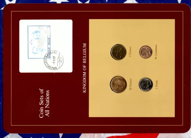 Coin Sets of All Nations Belgium 1982-1988 UNC 5 Francs 1986 1 Franc 1988 7.9.87