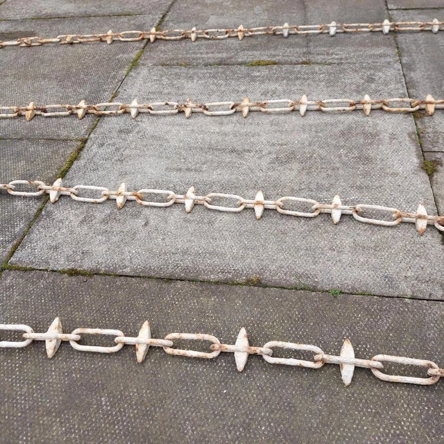 Vintage Driveway Linked Chain Cast Iron Chain Link Rope Garden Border Edge Chain