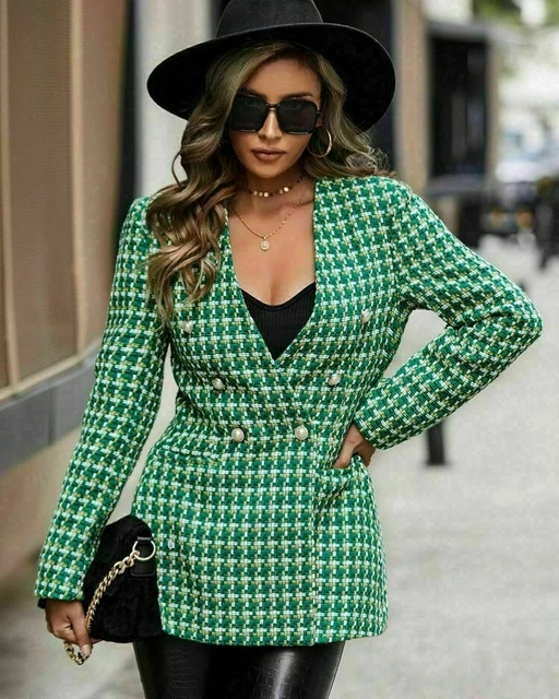 Zara green tweed sales jacket