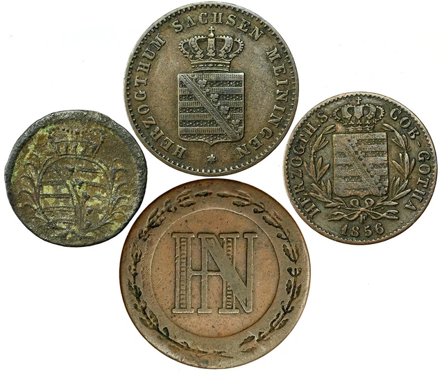GERMAN STATES  1762/1863 Westphalia,Saxe-Meiningen,Saxe-Coburg Saafeld/Gotha (4)