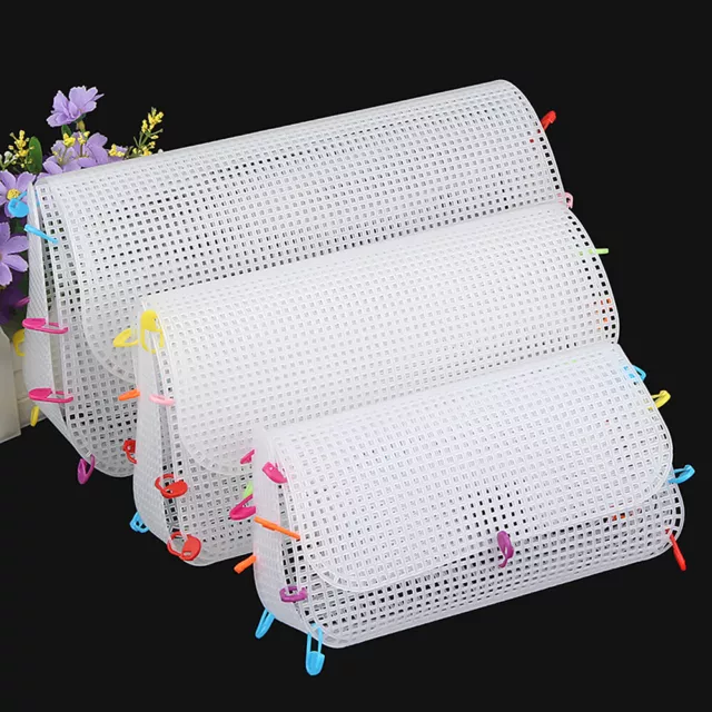 Plastic Mesh Canvas Sheet Auxiliary Knitting Weaving Bag Lining Embroidery Craft