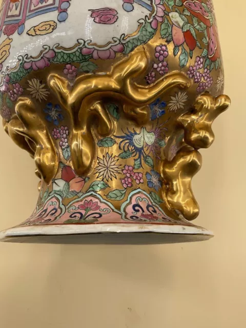 Chinese enamelled ceramic vase 19th century high 37cm good condition 3