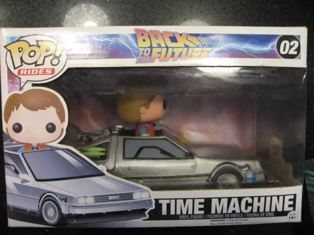 Funko Pop! Rides 02 Back To The Future Time Machine DeLorean Marty McFly RARE