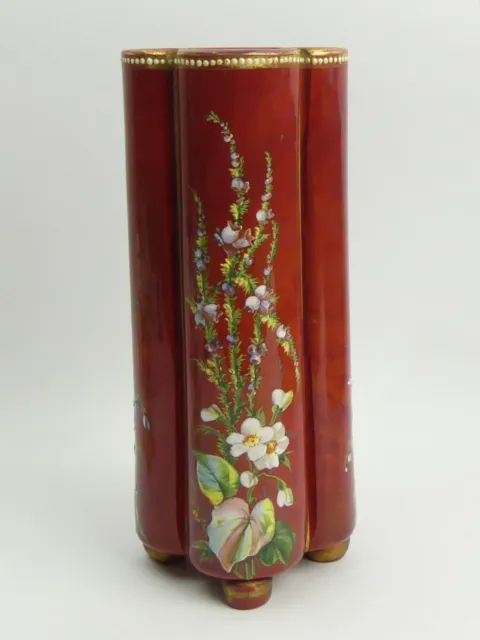 Victorian Antique Hand Enamelled Glass Vase C.1880
