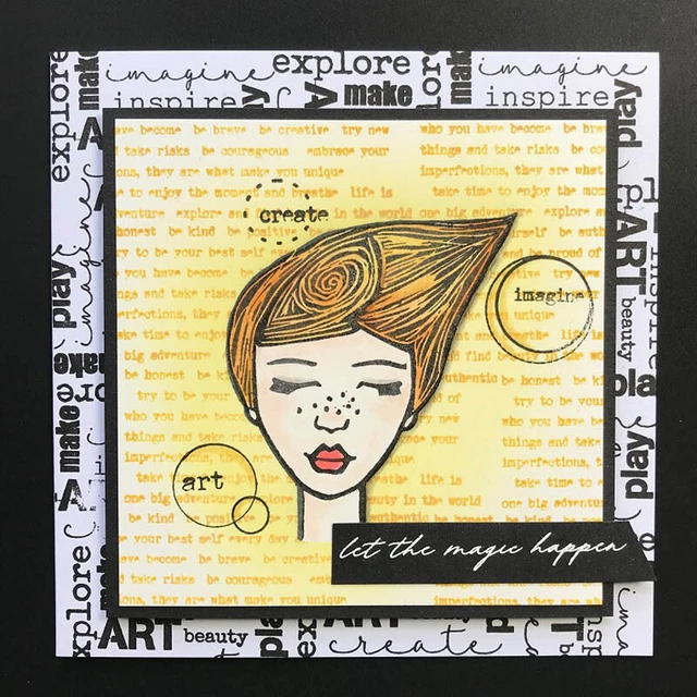 6x8 Zoll Wörter Zahlen Gefühle klar Gummistempel für Kartenherstellung Scrapbooking 3