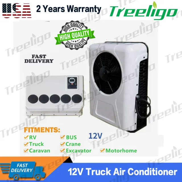 100% 12V Electric Truck Cab Air Conditioner Kit Fits Semi Trucks Bus RV Caravan