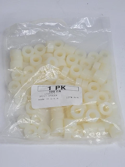 Micro Plastics Round Spacer Nylon White 1/4-20 x 1/4-In x 1/2-In OD 100 Pack sp9