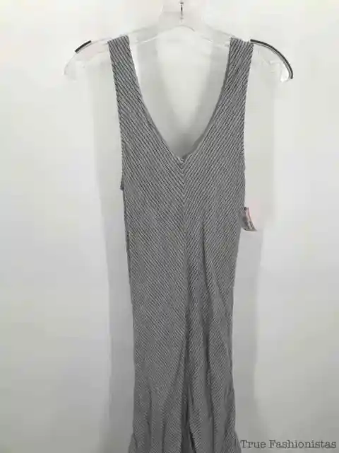 Pre-Owned Luna Luz Grey Size Small Stripe Long Sleeveless Dress