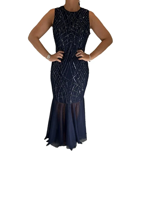 Lipsy sequin top bardot fishtail maxi dress clearance