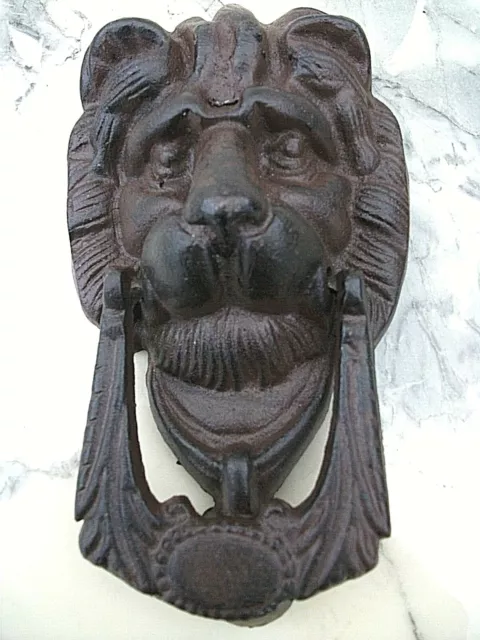 Ancien Heurtoir De Porte En Fonte - Tete De Lion - T. B. E.