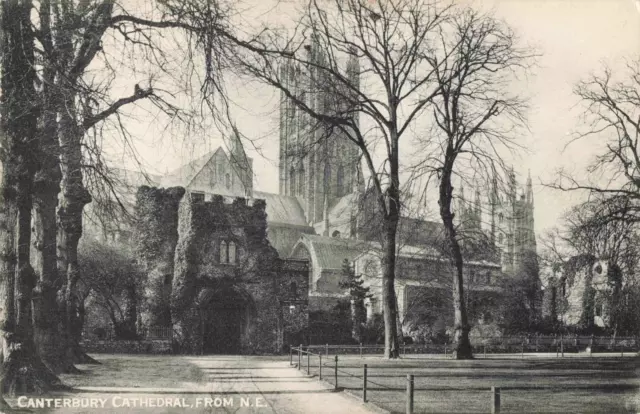 Canterbury Kent England UK, Canterbury Cathedral from Northeast Vintage Postcard