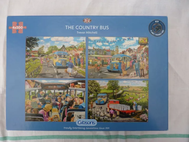 Gibsons Jig Saw. The Country Bus. 4 x 500 pieces. by Trevor Mitchell.