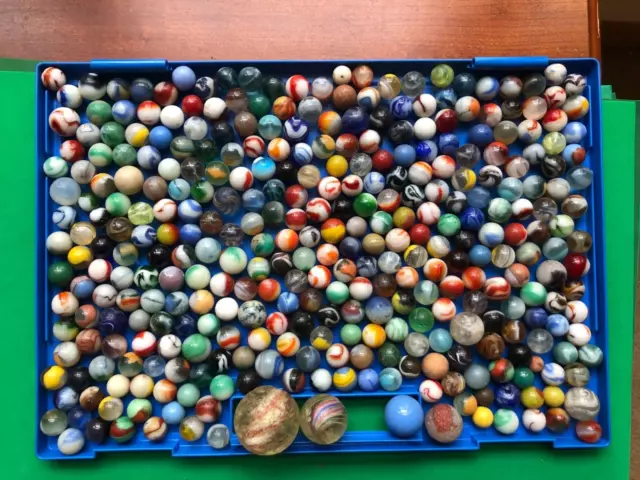 LARGE LOT OF VINTAGE MISCELLANEOUS MARBLES - ESTATE FIND  OVER 4 LBs.