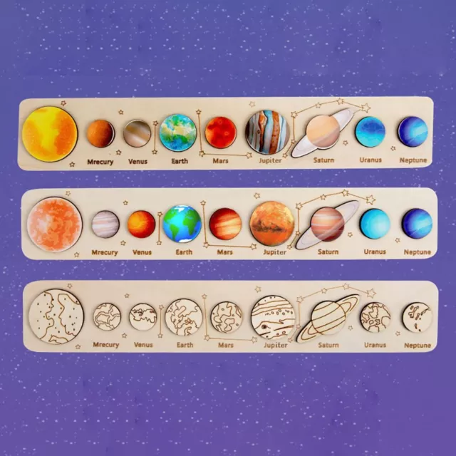 Preschool Planets Cognition Puzzle Toy Solar System Jigsaw Panel Matching