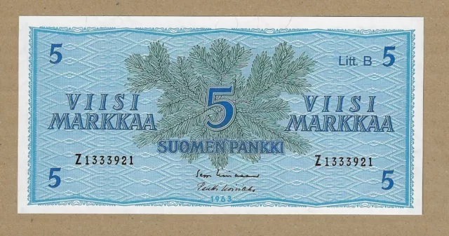 FINLAND: 5 Markkaa Banknote, (UNC), P-106Aa, 1963, No Reserve!