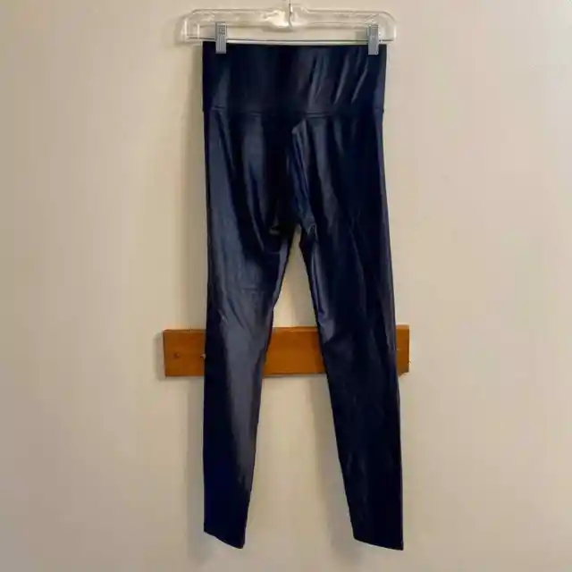 CARBON38 TAKARA SHINE Faux Leather High Waisted Navy Blue Leggings Women's  Small $30.00 - PicClick