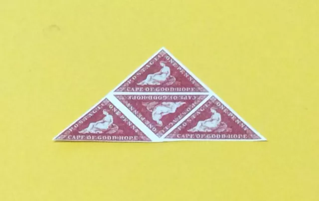 CAPE OF GOOD HOPE. 1863. 1d.DEEP CARMINE RED. BLOCK OF 4.