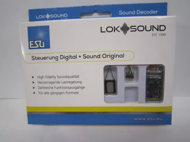 ESU 58416 LokSound 5 decoder vuoto mai riprodotto NEM 651 6 poli - NUOVO IMBALLO ORIGINALE #XY