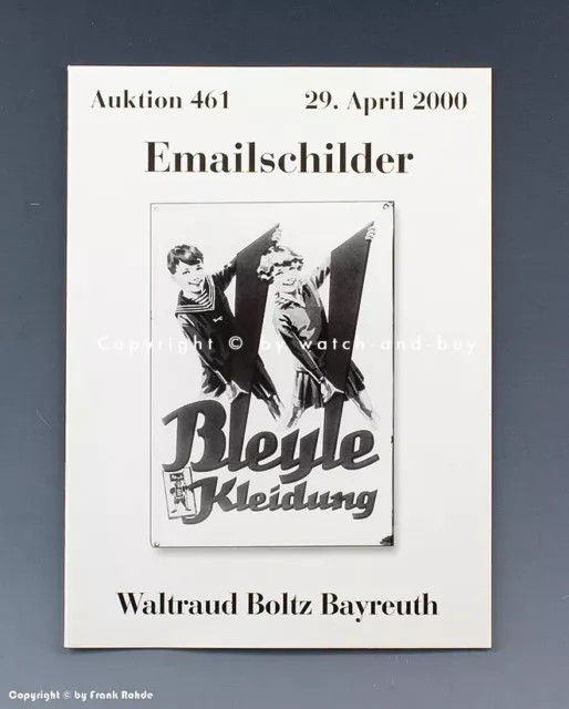 Auktionskatalog Boltz EMAILSCHILDER April 2000