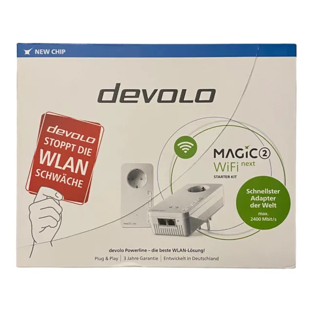 devolo Magic 2 WiFi next Starter Kit dLAN Powerline Set 2400 Mbit/s WLAN ac