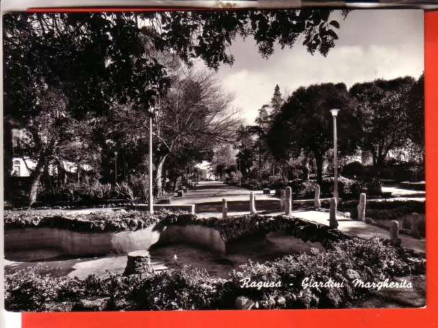 Cartolina  Ragusa  B/N Viaggiata 1959 Giardini Margherita