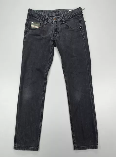 Diesel Clush Stretch Skinny Jeans Black Moto Zip Pockets Women's Size W26
