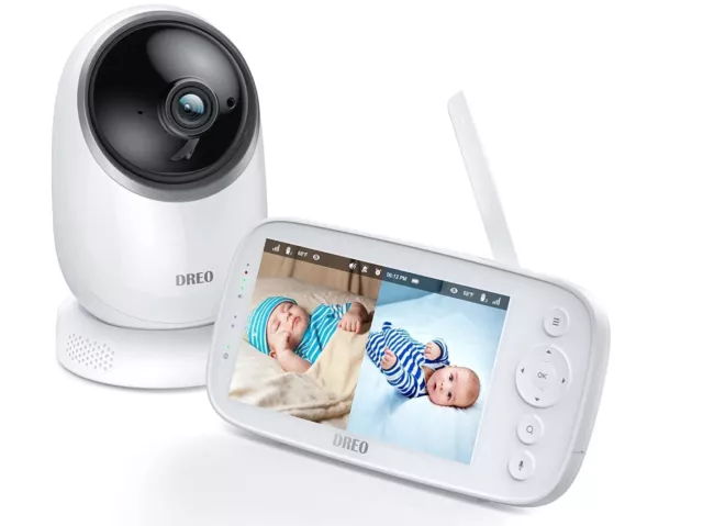 Dreo Video Babyphone, 5 Zoll LCD-Bildschirm, 720P HD Video & Audio 2-Wege Talkback