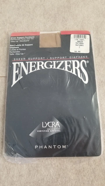 Pantyhose ENERGIZERS Natural Size D SEALED Sheer Support Vintage