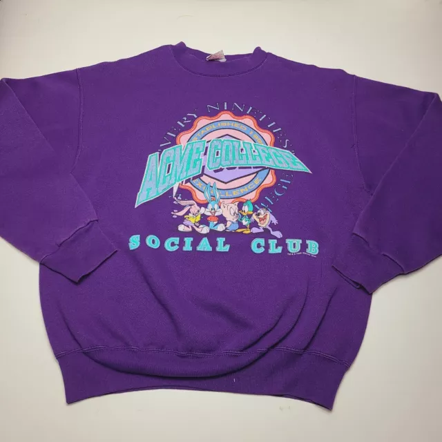 Vintage Warner Bros 1993 Tiny Toons Graphic Sweatshirt Men's Size Medium Freeze