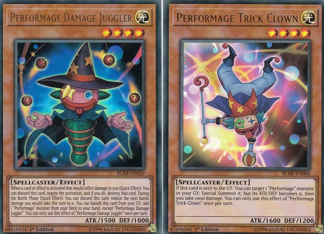 YUGIOH 2 CARD Set 1 Performage Trick Clown Blrr-En060 & 1 Damage Juggler  Ultra 2.95 - PicClick UK