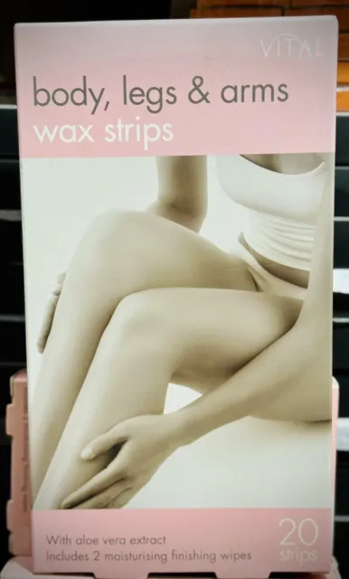 3x Vital Body Legs Arms 20 Wax Strips with Aloe Vera